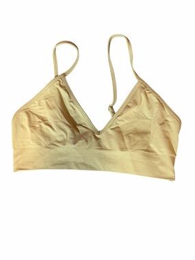 SKIMS Seamless V-Neck Bralette Medium Cream Wireless Stretch Lounge Bra